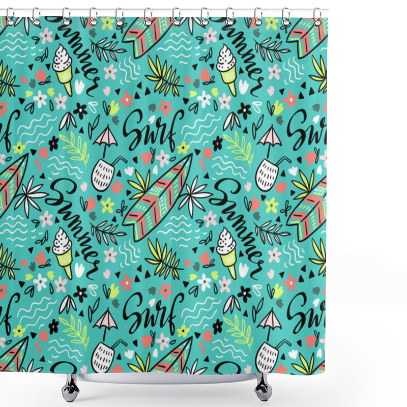 Personality   Tropical Bright  Seamless Pattern  Shower Curtains