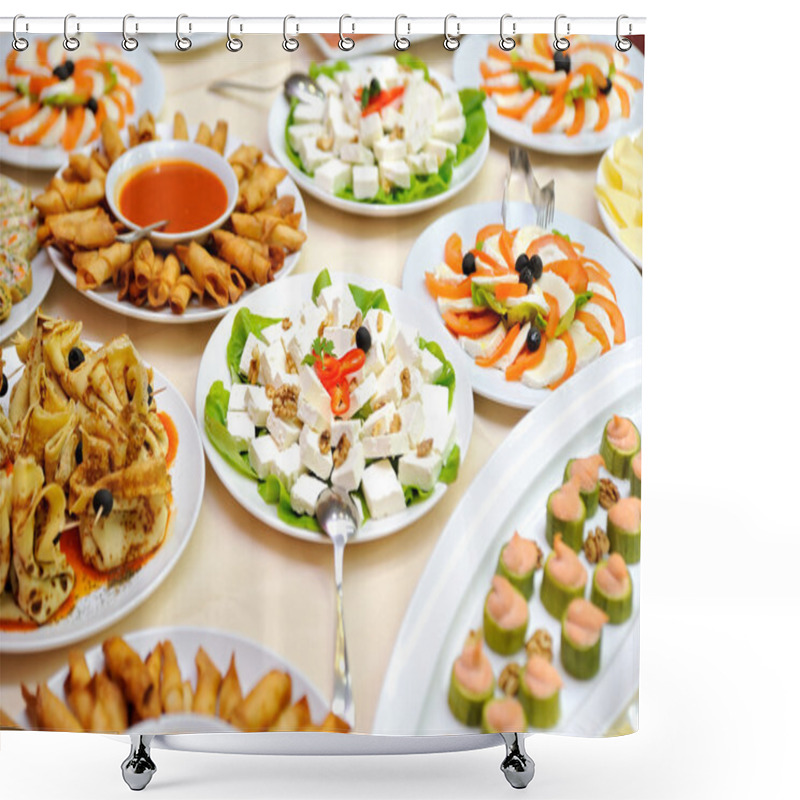 Personality  Table with food shower curtains