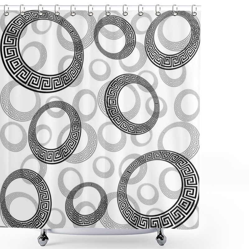 Personality  Modern Baroque With Greek Design Seamless Pattern Shower Curtains