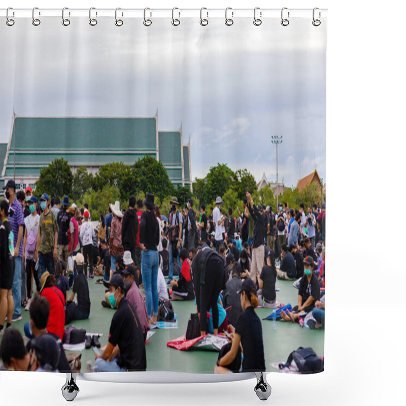 Personality  Bangkok,Thailand - Sep 19, 2020: Anti-government Protest In Bangkok, Thousands Of People Have Protested For Reform Of The Political System At Sanam-Luang. Shower Curtains