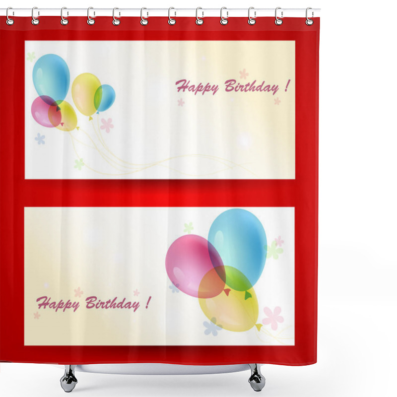 Personality  Birthday Greeting Cards, Vector  Illustration  Shower Curtains