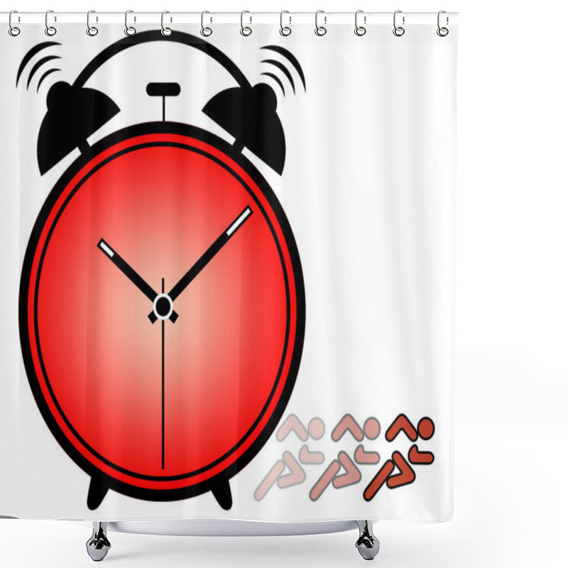 Personality  Concept Of Importance Of Time Showing Ringing Alarm Clock Shower Curtains