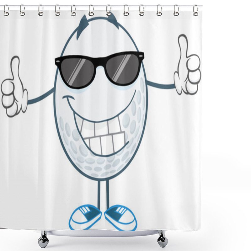 Personality  Golf Ball With Sunglasses Shower Curtains