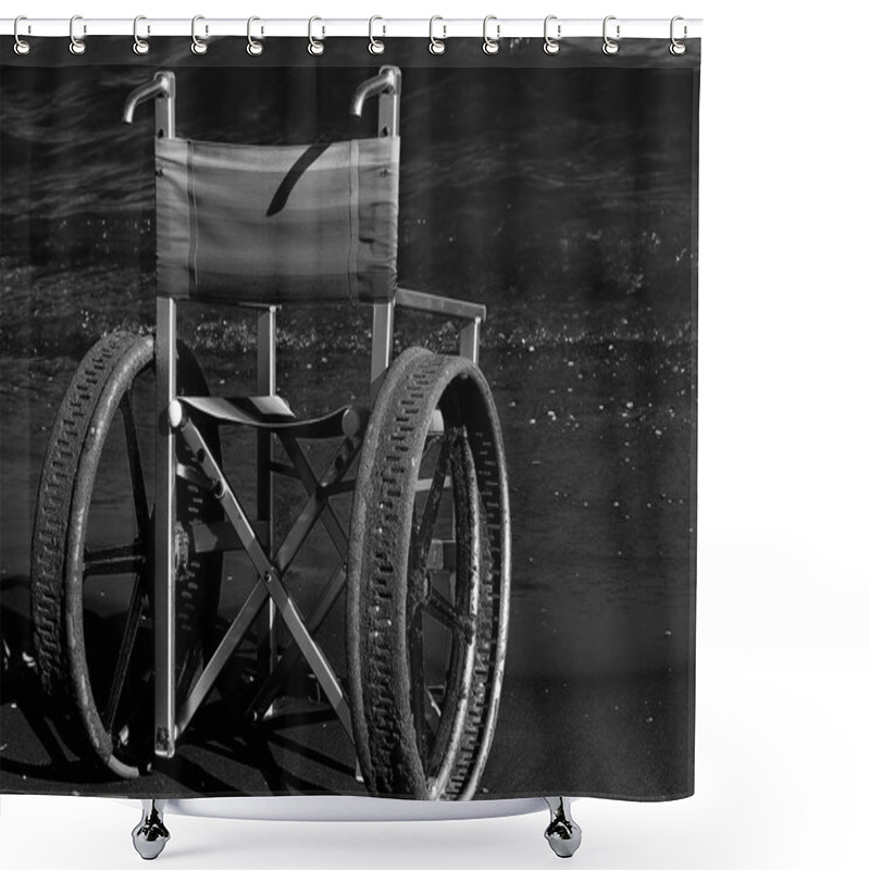 Personality  Wheelchair With Stainless Steel Wheels Shower Curtains