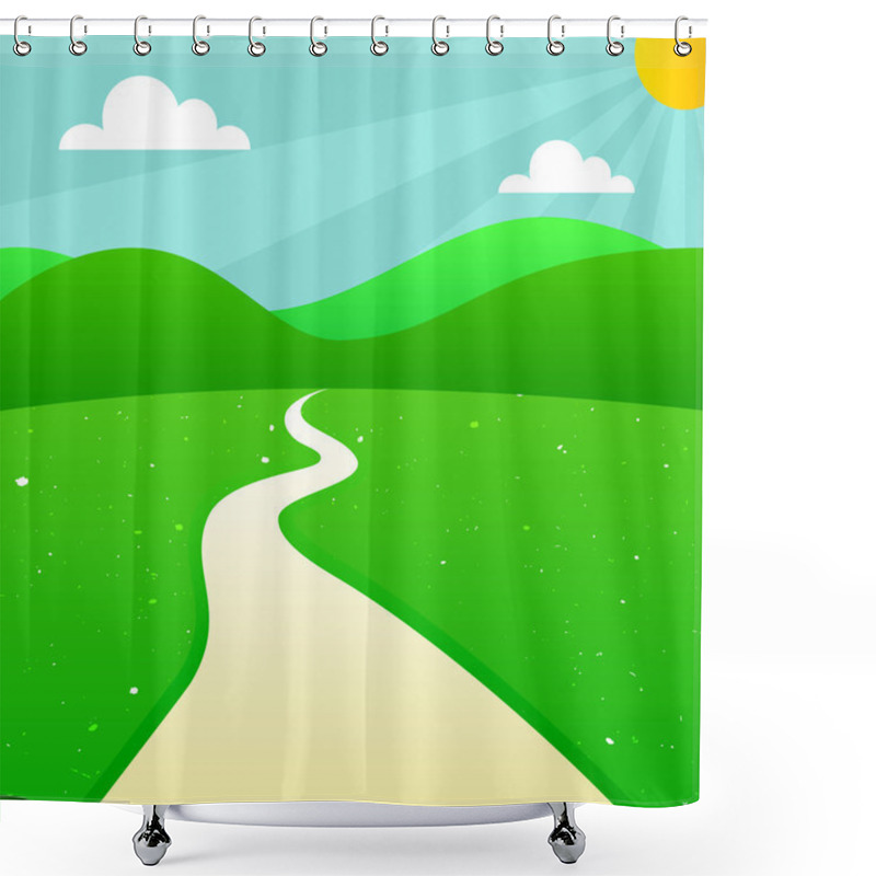 Personality  Scenic Countryside Background Shower Curtains