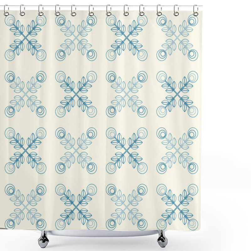 Personality  Seamless Floral Pattern, Geometric Flowers Shower Curtains