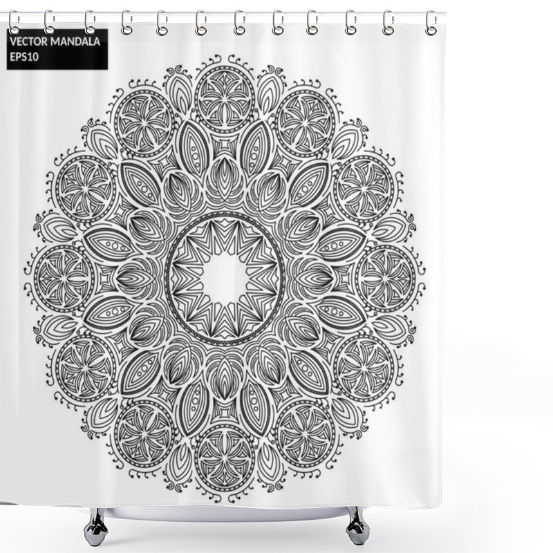 Personality  Mandala, Vector Mandala, Floral Mandala Shower Curtains