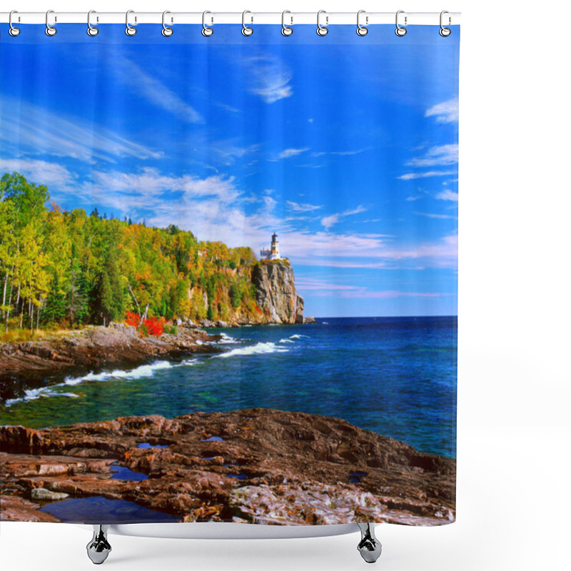 Personality  Split Rock Lighthouse Shower Curtains