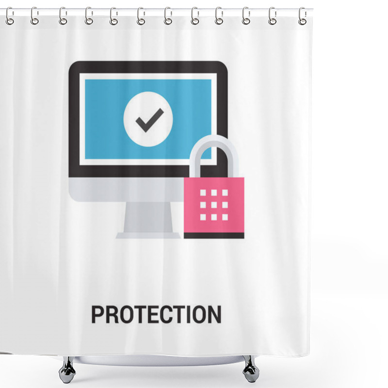 Personality  Protection Icon Concept Shower Curtains