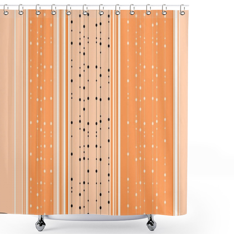 Personality  Seamless Vertical Striped Pattern With Garland Motif Shower Curtains