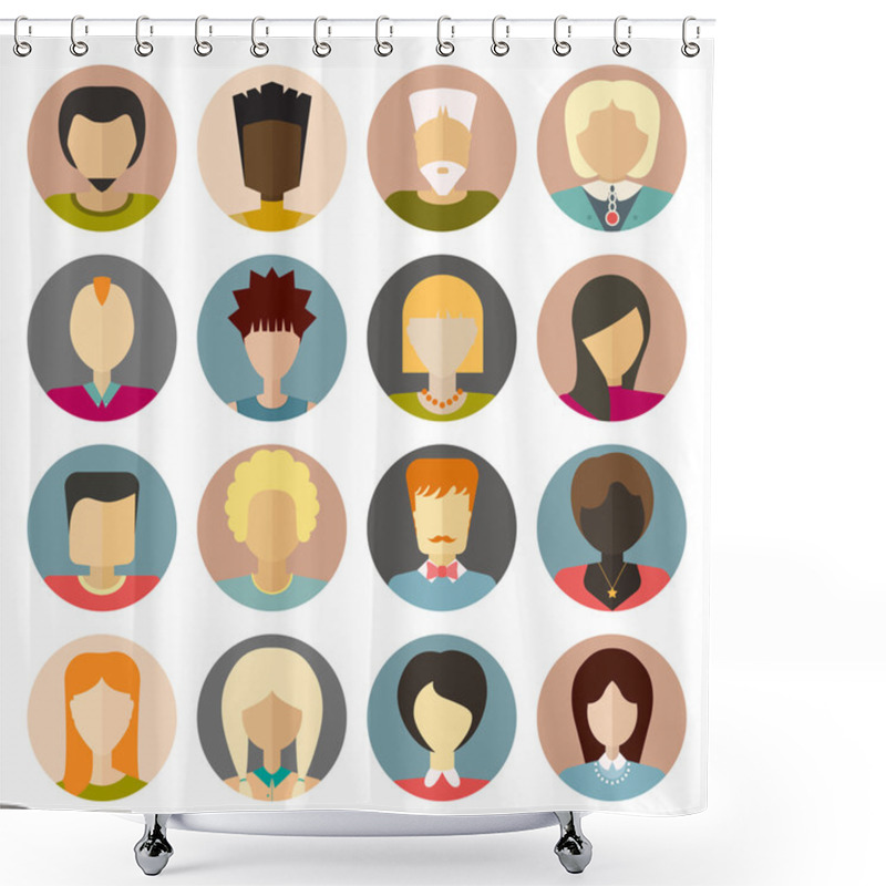 Personality  Set Of Flat People Icons Shower Curtains