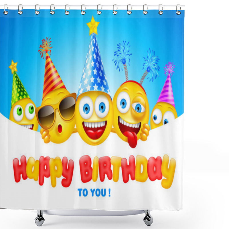 Personality  Happy Birthday Greeting Card Shower Curtains