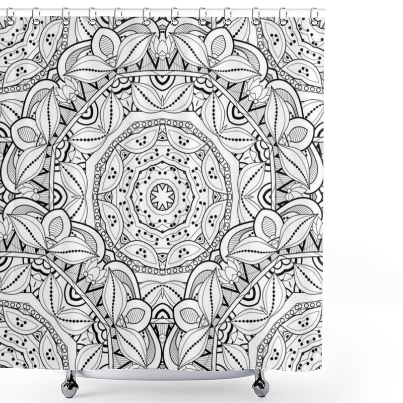 Personality  Seamless Monochrome Ornate Pattern Shower Curtains