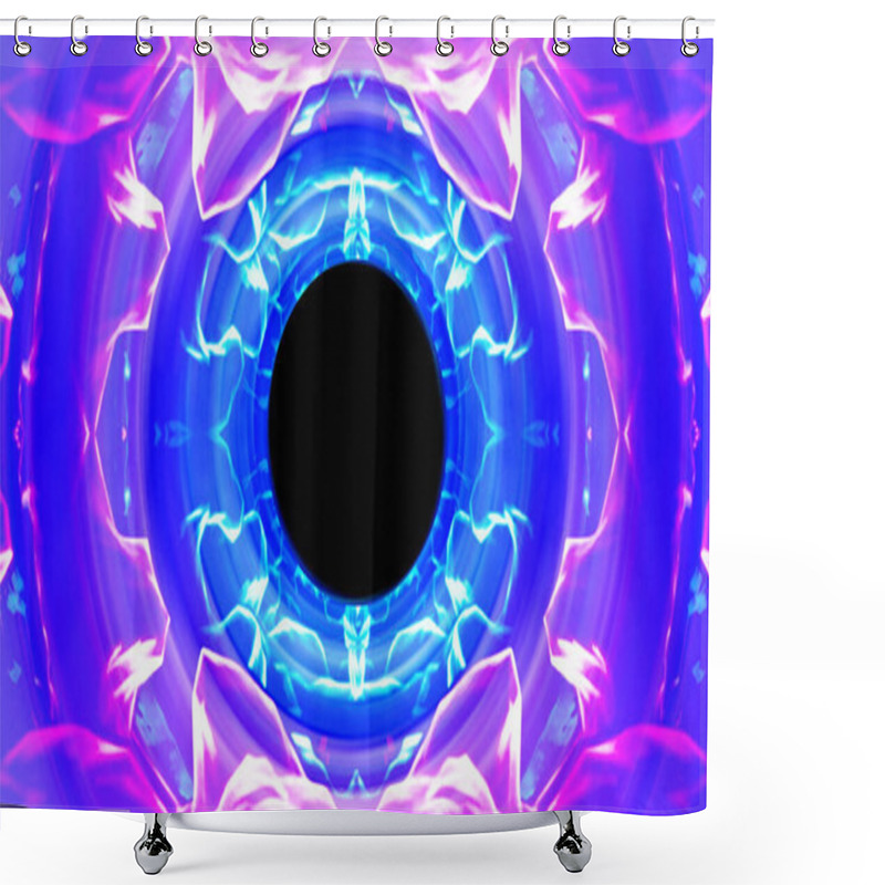 Personality  Neon Radial Spiral Advance Tunnel Effect Meta-cosmic Tech Sense Background Shower Curtains