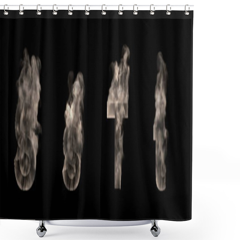 Personality  Artistic Halloween Smoke Font - Capital (uppercase) And Lowercase Letters S And T Made Of Dark Fog Isolated On Black, 3D Illustration Of Symbols Shower Curtains