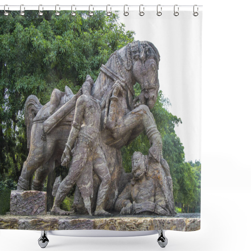 Personality  Stone Carving At Konark Sun Temple, Puri. Shower Curtains