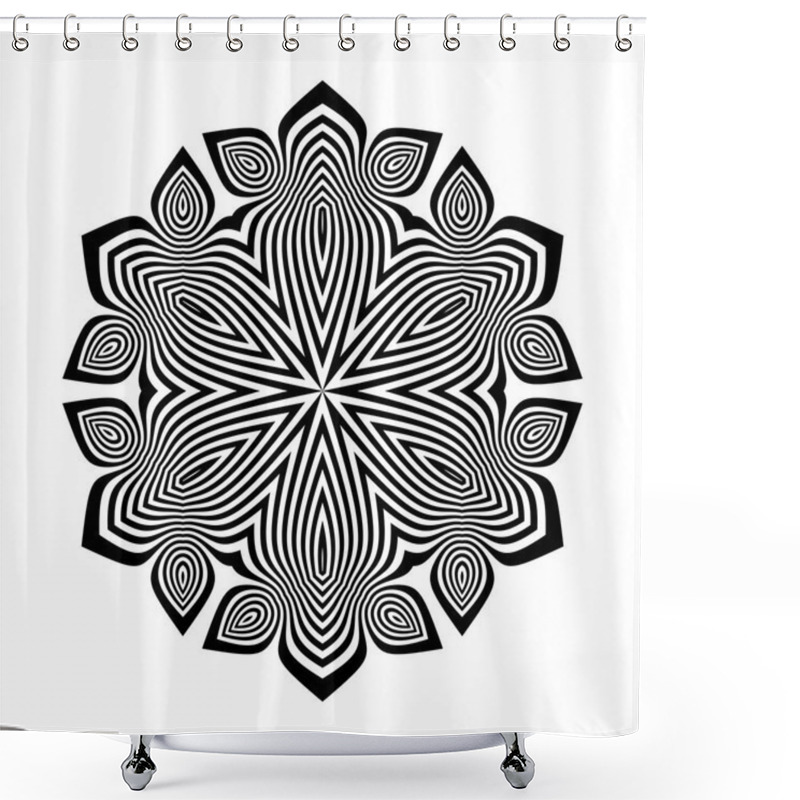 Personality  Black And White Abstract Striped Background. Abstract Design Element. Optical Art. Vector Illustration. Shower Curtains