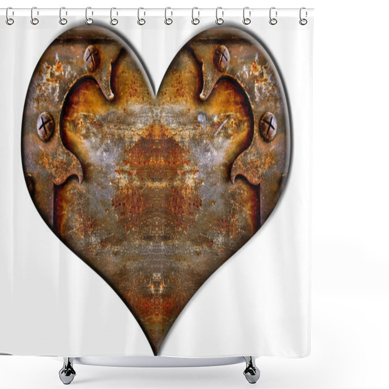 Personality  Iron Heart Shower Curtains