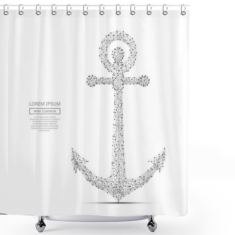 Personality  Anchor Low Poly Gray Shower Curtains