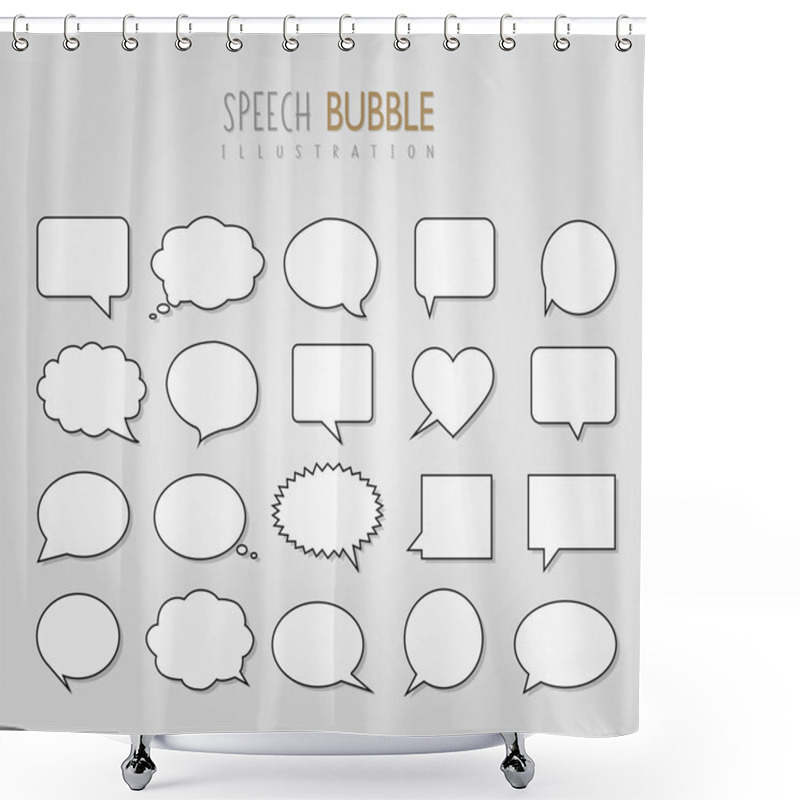 Personality  White Speech Bubble Illustration Set Shower Curtains