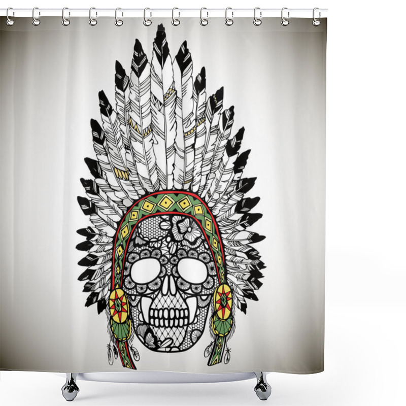 Personality  Lacy Human Skull Shower Curtains