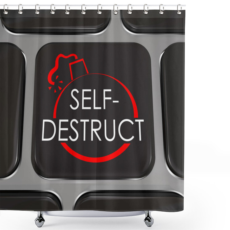 Personality  Self-Destruct Computer Keyboard Key Give Up Quit Shower Curtains