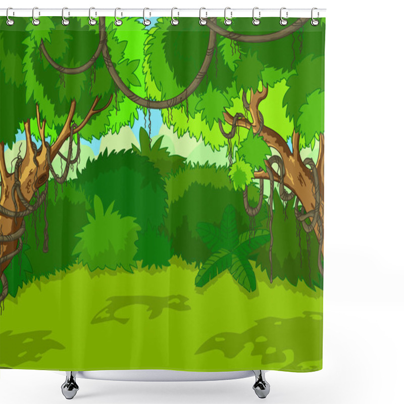 Personality  Tropical Forest Landscape Shower Curtains