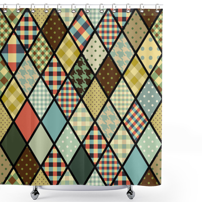 Personality  Rhombuses Patchwork Pattern. Shower Curtains