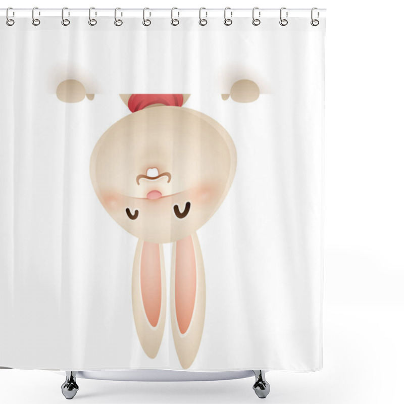 Personality  Easter Bunny With Big Sign Shower Curtains