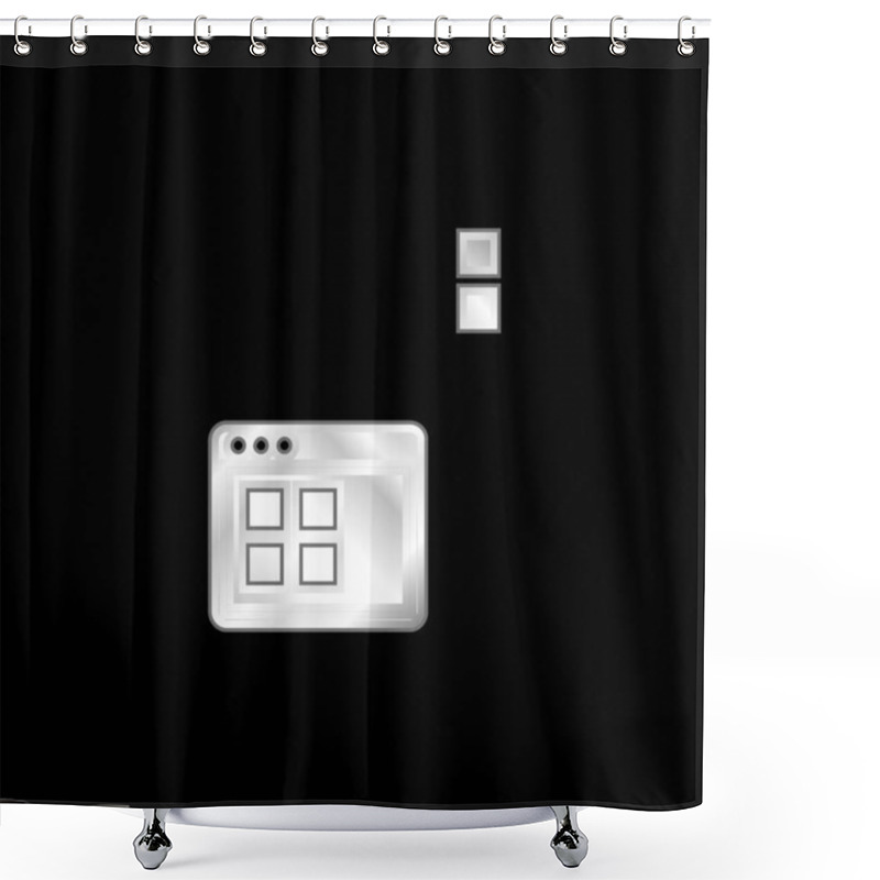 Personality  Application Window Silver Plated Metallic Icon Shower Curtains