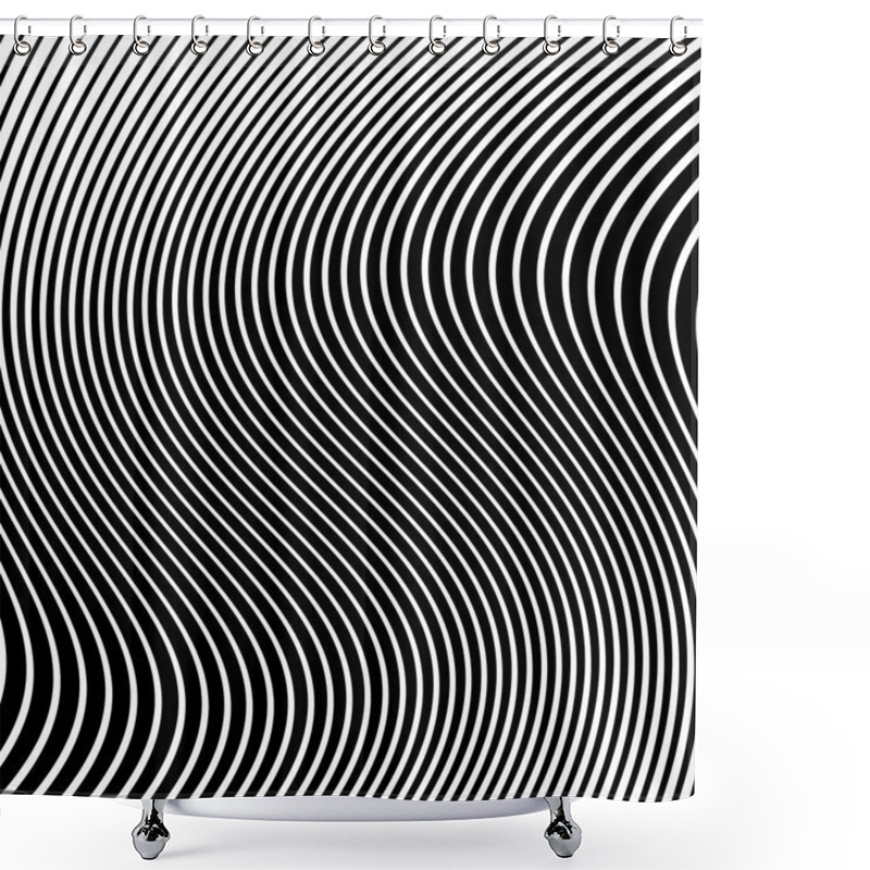 Personality  Abstract Background With Wavy Lines. Shower Curtains