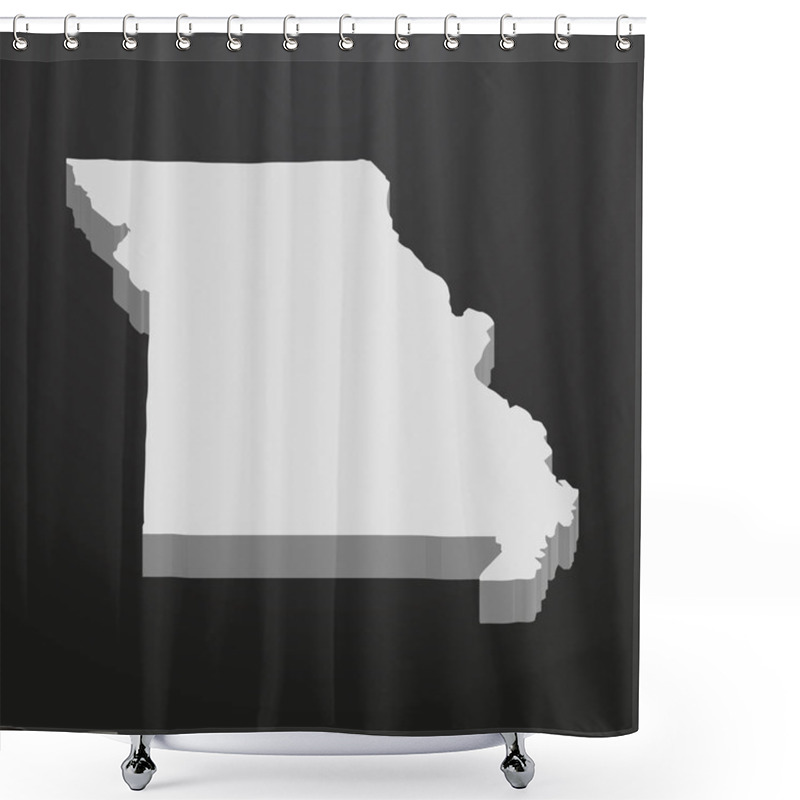 Personality  Missouri State Map In Gray On A Black Background 3d Shower Curtains