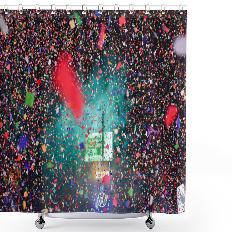 Personality  Celebrating The New Year In The Square In New York Shower Curtains