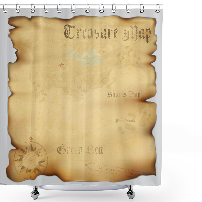 Personality  Old Treasure Map Shower Curtains