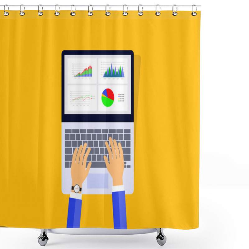 Personality  Business Planning And Business Investment. Graph With Paper Report Shower Curtains