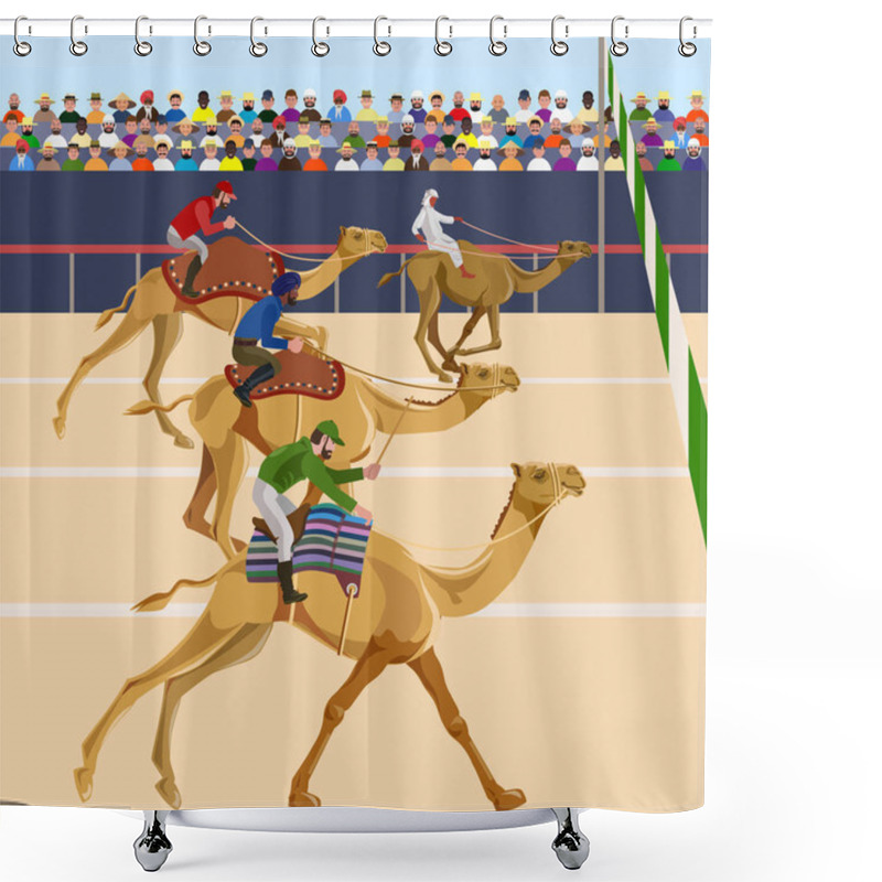 Personality  Camel Racing Vector Shower Curtains