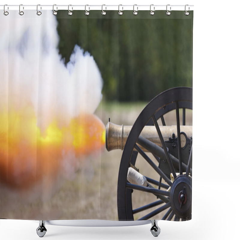 Personality  Civil War Cannon Fireing Shower Curtains