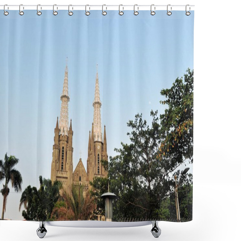 Personality  Neo-gothic Roman Catholic Cathedral, Jakarta, Indonesia Shower Curtains