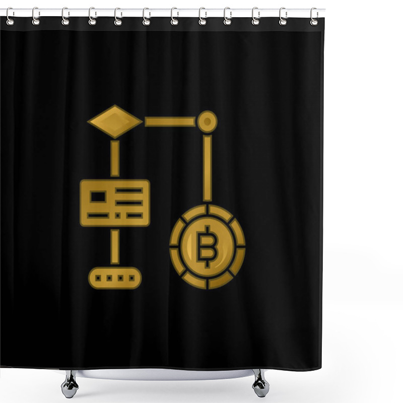 Personality  Algorithm Gold Plated Metalic Icon Or Logo Vector Shower Curtains