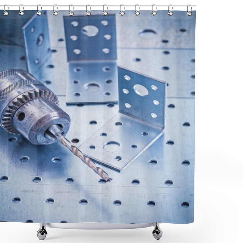 Personality  Drilled Angle Fasteners And Metal Drill Shower Curtains