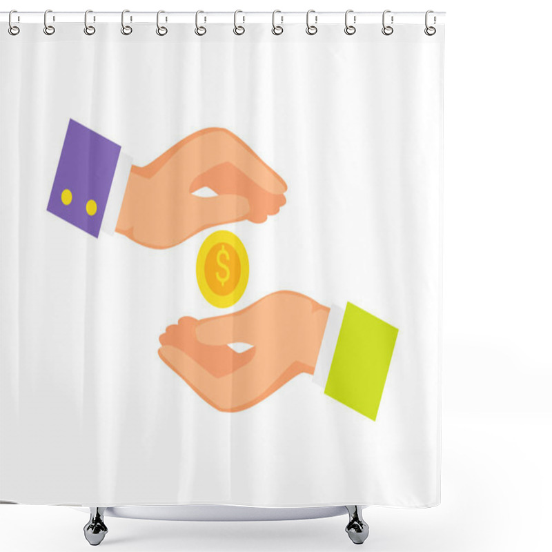 Personality  Hands Of Businessmen Action Vector Illustration Shower Curtains