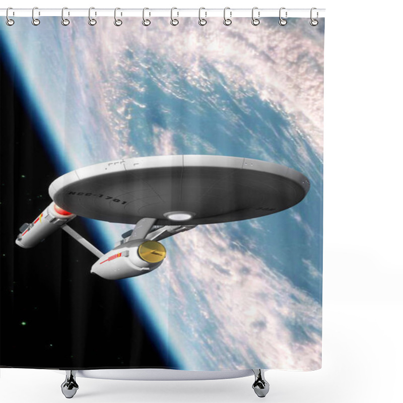 Personality  Starship Enteprise Constitution Class Shower Curtains