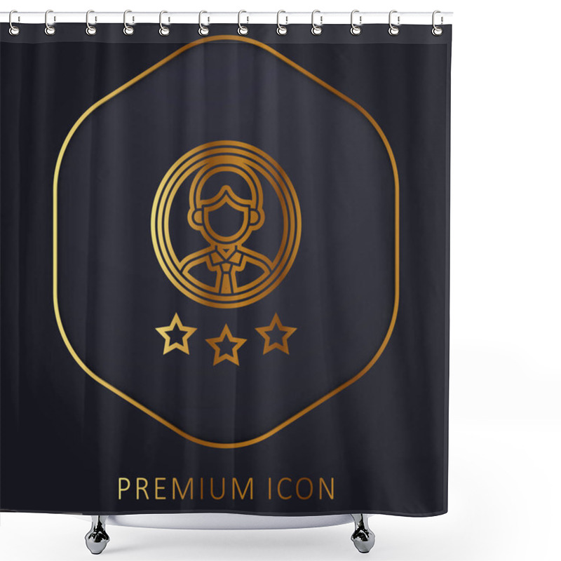 Personality  Best Employee Golden Line Premium Logo Or Icon Shower Curtains