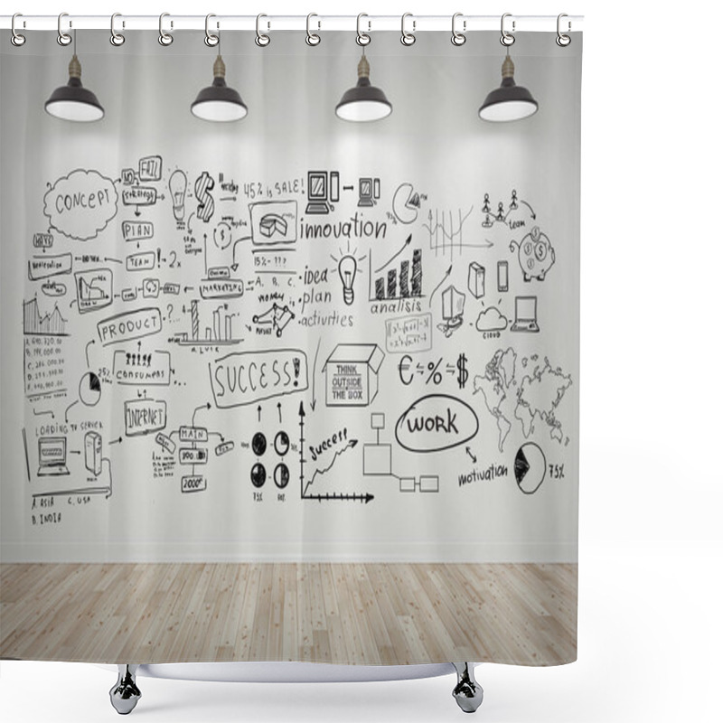 Personality  Drawing Businss Concept Shower Curtains