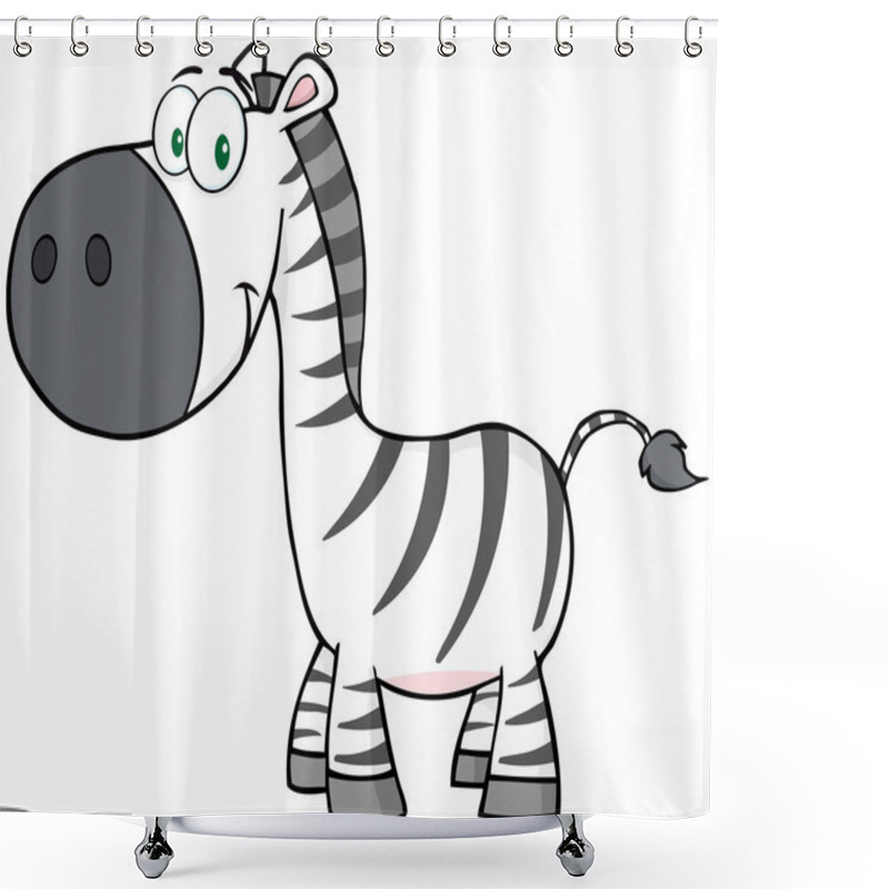 Personality  Zebra Cartoon Mascot Character Shower Curtains