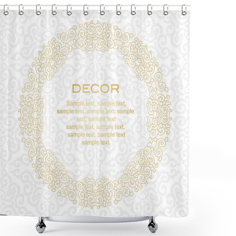 Personality  Decorative Frame. White Background. Shower Curtains