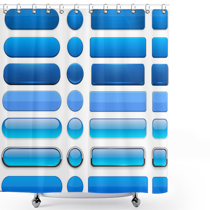 Personality  Blue High-detailed Modern Web Buttons. Shower Curtains