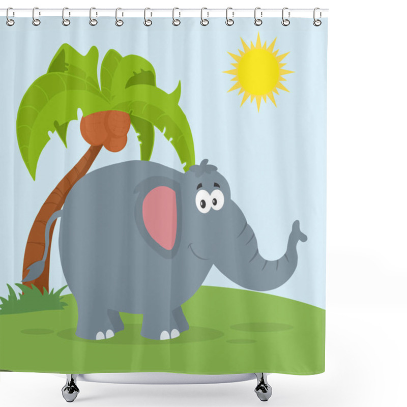 Personality  Elephant Cartoon Character Shower Curtains