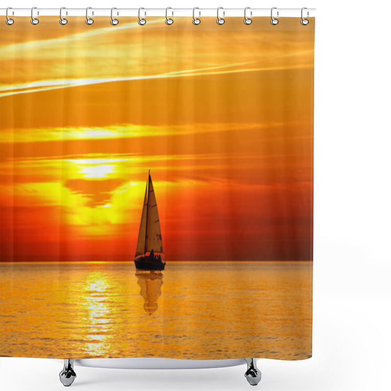 Personality  Sailing At Sunset Shower Curtains