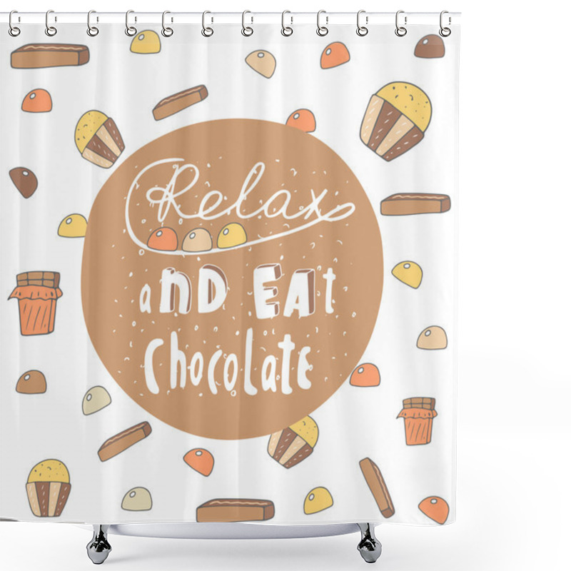 Personality  Postcard With Chocolate Shower Curtains